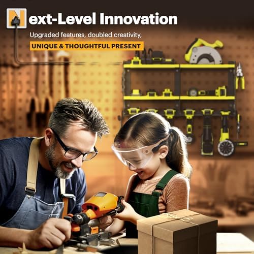 Spampur Power Tool Organizer, 15 Min Quick Assembly & Max 420lb Load by Heavy Duty Metal, 6 Slots for Cordless Drill with 4 Outlet Power Strip in Garage/Workshop/Suitable for Thanksgiving/Christmas - Image 6