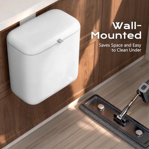 Hanging Trash Can with Lid, Kitchen Compost Bin, Waterproof Odor-Blocking Countertop Trash Can for Cabinet Door, Under Sink, Bathroom, RV and Office - Image 5