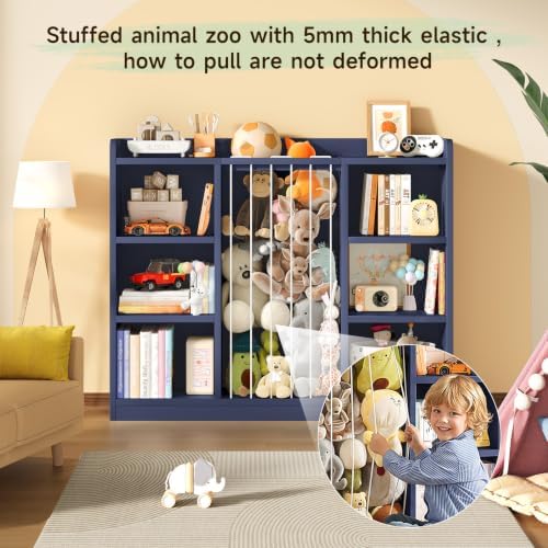 ONBRILL 2-in-1 Toy Storage Organizer with Stuffed Animal Storage, Blue - Image 5