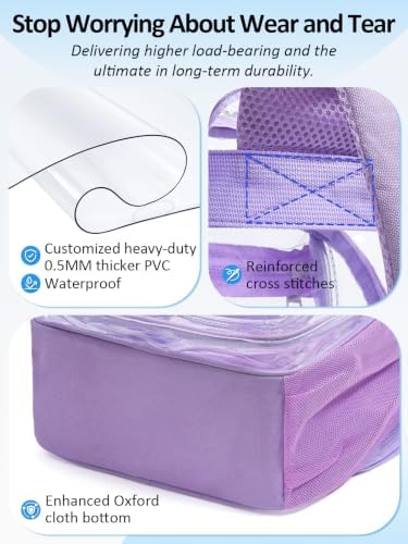 Clear Backpack for School, 17" Heavy Duty Double-Layer Clear Bookbag - Image 5