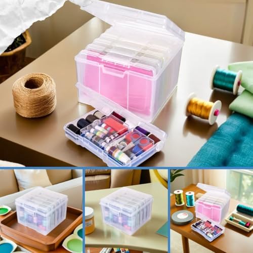 ArtBin 6947ZZ Photo & Craft Organizer Set, Large Box with [5] Plastic Storage Cases Inside, Clear - Image 6