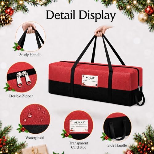 Christmas Tree Storage Bag, Fits 10-12 Ft Artificial Trees, Red - Image 4