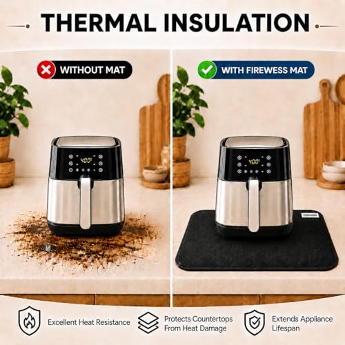 2pack Heat Resistant Mat for Air Fryer, 16x24in Heat Resistant Mat for Countertop, Silicone Kitchen Countertop Hot Pads for Air Fryer, Deep Fryer, Oven - Image 3