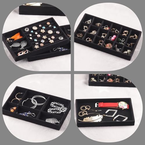 Jewelry Organizer Trays, Velvet Stackable Drawer Inserts 8 Pack - Image 5