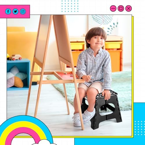 Delxo Folding Step Stool 11 inch 2 Pack,300 Lbs Step Stool for Kids&Adults - Image 2