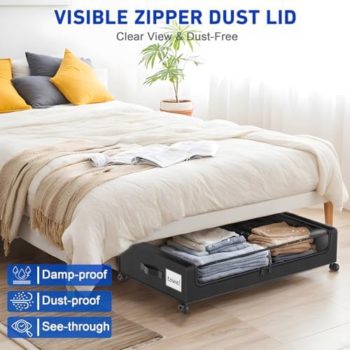 Beborxue Under Bed Storage with Wheels, 4-Pack (Black) - Image 6