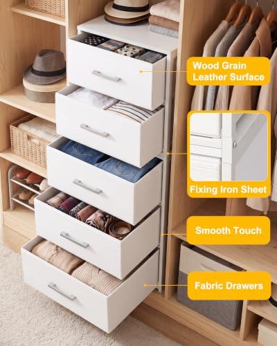 Fixwal Closet Drawers for Clothes, 2 Pack, 5 Drawers Stackable, 15.7" Wide - Image 5
