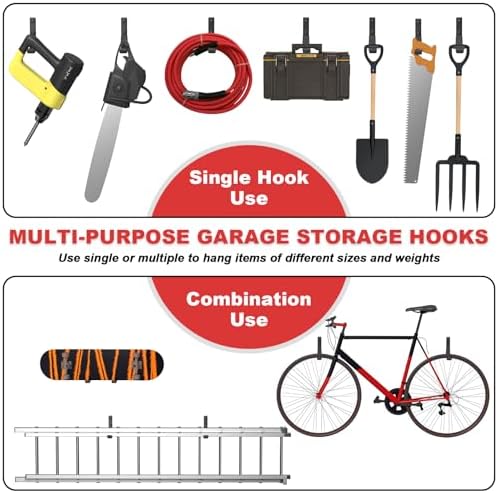 Heavy Duty Ladder Hooks for Garage Wall, 4 Inch (4 Pack) - Image 5
