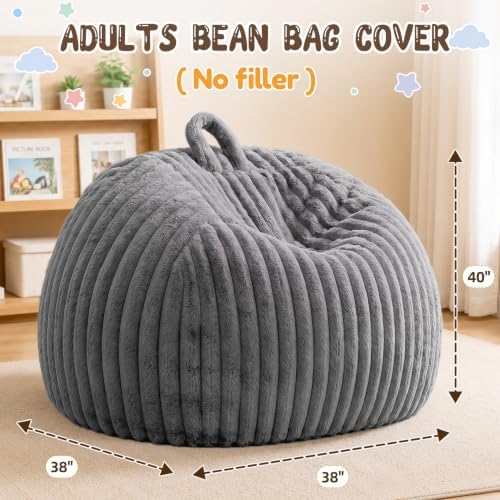 Bean Bag Cover No Filler Stuffed Animal Storage Bean Bag Chair Cover - Image 2