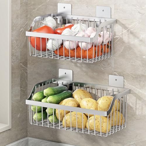 Stainless Steel Hanging Wire Basket Organizer - L 13.78Inch for Cabinet Pantry, Kitchen, Bathroom Storage - Image 5
