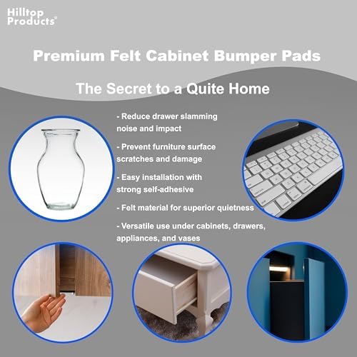 120 Pack Small 3/8" Felt Cabinet Bumpers, Door Felt Pads for Cabinet Doors & Drawers, Furniture Surface Protectors (Ivory) - Image 3