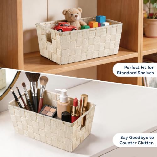 Whitmor Woven Strap Small Latte Shelf Tote, 1 Count (Pack of 2) - Image 2