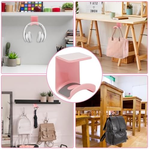 Pink Headphone Stand Hanger, Hanging Headset Holder Hook Under Desk - Image 5
