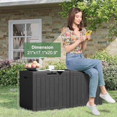 Outdoor Storage Box Waterproof, 32 Gallon Deck Box for Patio-2 Boxes - Image 5