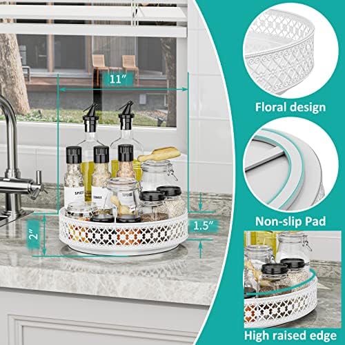 11 inch Lazy Susan Turntable - Metal Spice Organizer for Cabinet Table Top - Image 3