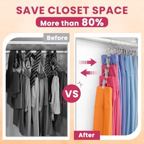 50 Pack Pants Hangers with Clips,Legging & Jean Hangers for Closet Hanging - Image 3
