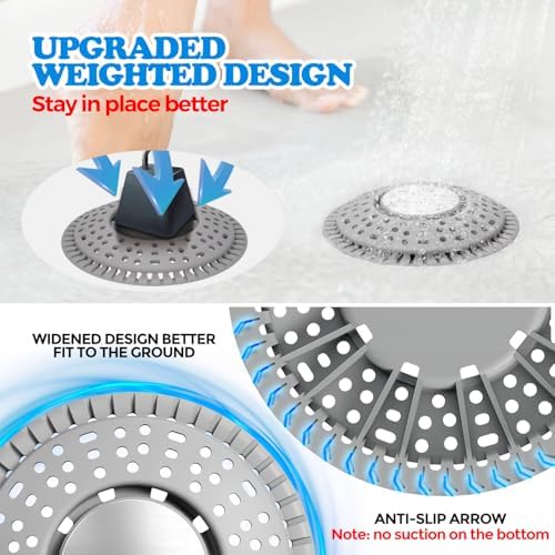 Zaa Shower Drain Hair Catcher Silicone Flat Floor Strainer Protector - Image 3