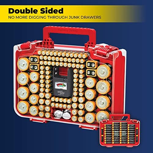 Ontel Battery Daddy Smart - Battery Organizer Storage Case with Tester,Stores & Protects Up to 150 Batteries,Clear Locking Lid,As Seen On TV,Smart - 150 Batteries (BADAS-MC4),(Pack of 4) - Image 5
