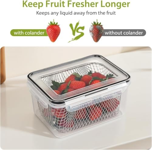 5 PCS Large Fruit storage Containers for Fridge Food Storage Containers - Image 4
