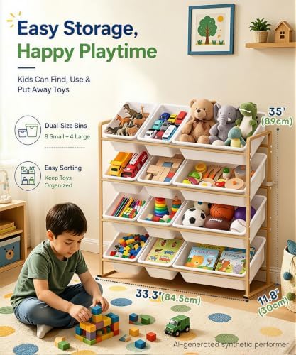 Homde Kids Toy Storage Organizer: 4-Tier Organized Shelf for Playroom - Image 3