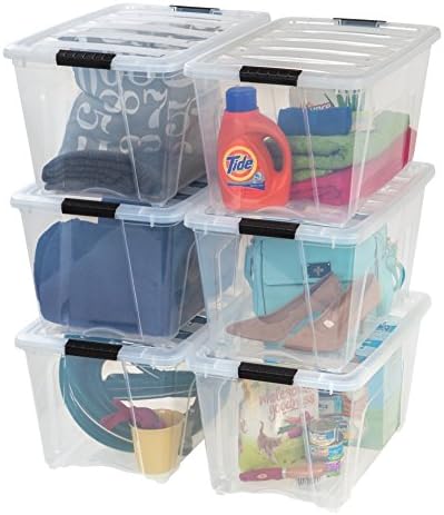 IRIS USA 6-Pack 54 Quart Storage Bins with Lids, Clear by Unknown
