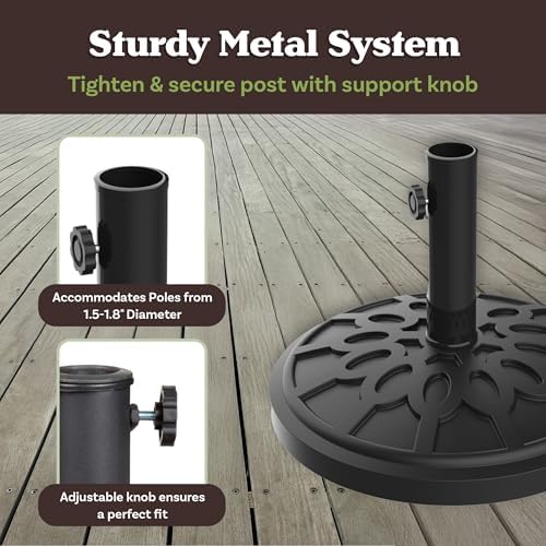 Pure Garden Outdoor Umbrella Base, 19lb, Black - Image 3