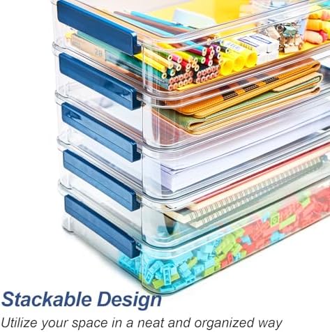 CATOOMUU 16-Pack 9x13 Shallow Flat Clear Plastic Storage Boxes - Image 6