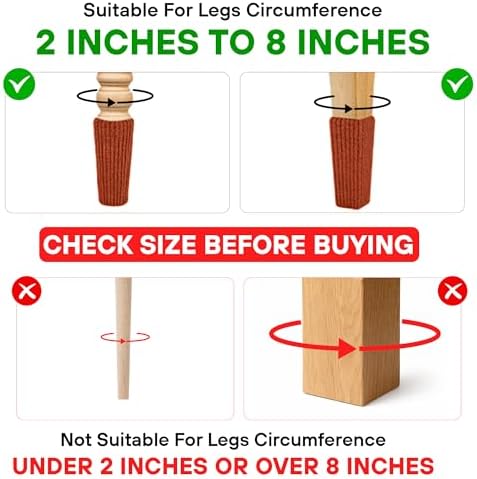 Chair Leg Socks 16/24/32 Pcs Brick Furniture Leg Covers Floor Protectors - Image 3