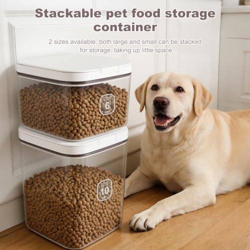 LEAWALK 6 Lbs Airtight Dog Cat Pet Food Storage Container PopTop White - Image 5