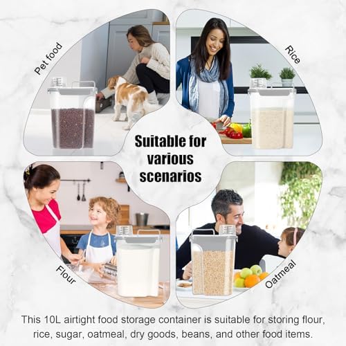 LEAWALK Cat Dog Pet Food Storage Container Up to 10Lbs BPA free-Gray - Image 6