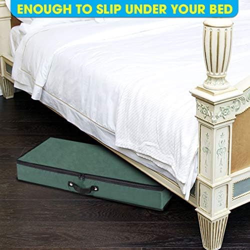 Wrapping Paper Storage Container | Under Bed Gift Wrap Organizer for 30 Inch Rolls | 31”x13.5”x4.5” | 600D Oxford Material | Box Holder with Pockets for Ribbon, Bows, and Accessories (Green) - Image 5