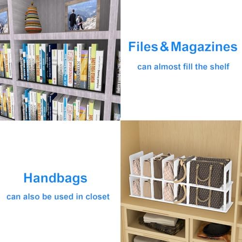 Adjustable Vertical File Sorter Sturdy Plastic Expandable Upright File Holder, Desktop Binder Organizer, School Office File Organizer Bookshelf Divider, Assemble Easily Endlessly, Pink - Image 4