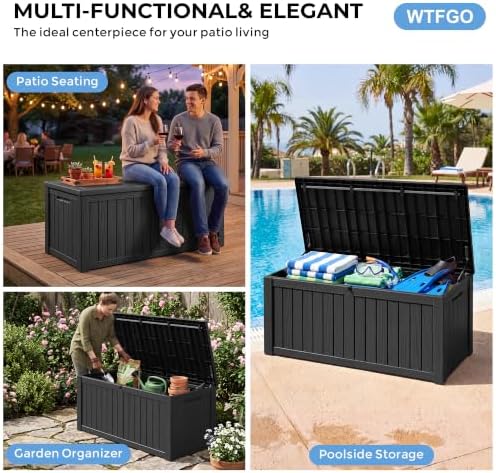 Outdoor Storage Box Waterproof, 160 Gallon Deck Box For Patio Storage - Image 6