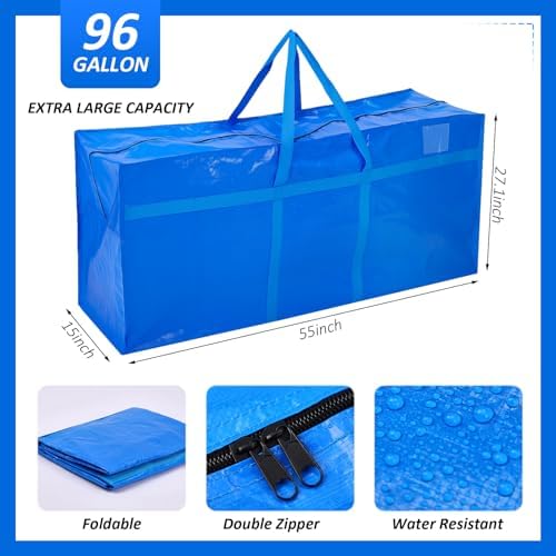 4 Pcs 96 Gallon Extra Large Moving Bags Heavy Duty Storage Bag - Image 2