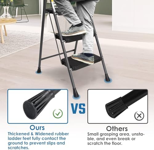 GOLYTON 3 Step Ladder,Step Stools for Adults, 500lbs Capacity - Image 4