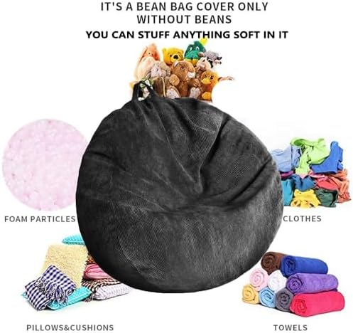 Stuffed Animal Storage Bean Bag Chair Cover (No Filler) Washable - Image 2