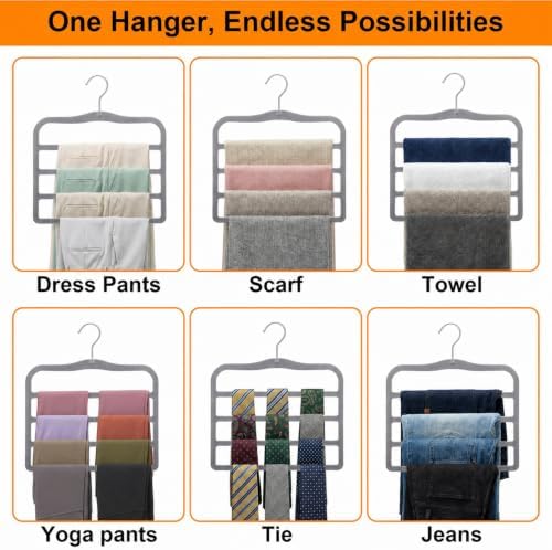 Velvet Pants Hangers Space Saving, 4 Pack Non Slip Closet Organizer - Image 6