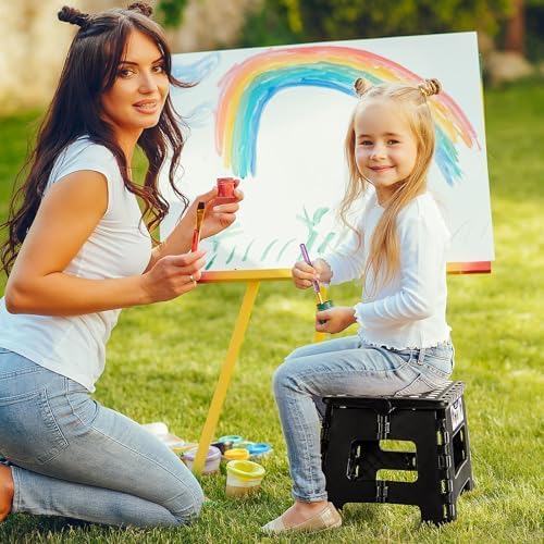Delxo 9 Inch Kids Step Stool,300 Lbs Folding Step Stool for Toddler Black - Image 5