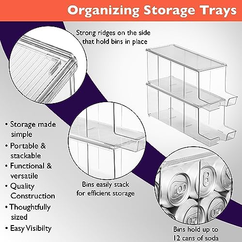 ClearSpace Soda Can Organizer Dispenser for Refrigerator, 12 Can, 2 Pack - Image 4