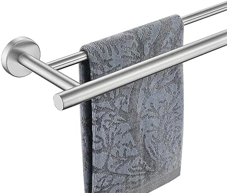 JQK Double Bath Towel Bar, 30 Inch 304 Stainless Steel Thicken 0.8mm Towel Rack for Bathroom, Towel Holder Brushed Finished Wall Mount, Useable Length 27 Inch, TB100L27-BN by Homeimprovement
