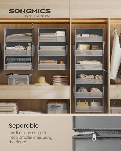 SONGMICS Widended Hanging Closet Organizer and Storage, 6-Tier, Separable - Image 3