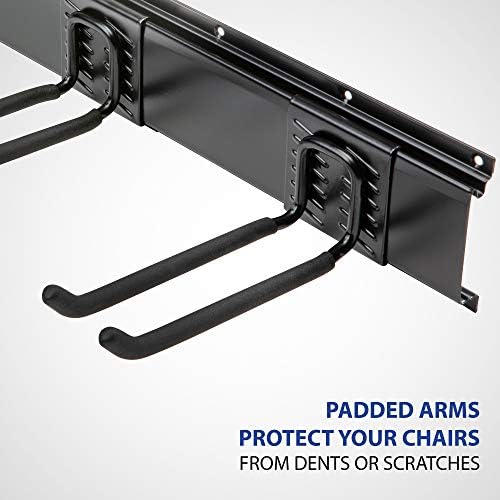 RaxGo Chair Storage Rack, Wall Mounted Folding Chairs Organizer and Hanger System,For Home, Garage, Heavy Duty - Image 3
