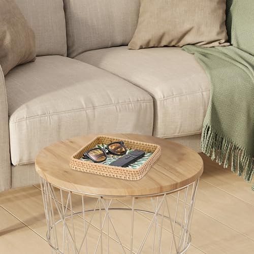 Key Basket Tray for Entryway Table, Decorative Small Wicker Tray - Image 7