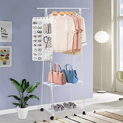 BB Brotrade Hanging Jewelry Organizer,Accessories Organizer,56 Pocket Organizer for Holding Jewelries (White-56 Pockets) - Image 4