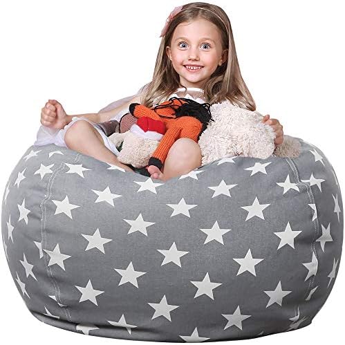 WEKAPO Stuffed Animal Storage Bean Bag Chair Cover for Kids by Wekapo