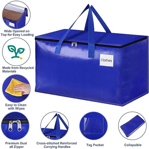 StorageRight Moving Bags, Moving Boxes, 93L 10-Pack Sotrage Bags, 4 Colors - Image 3