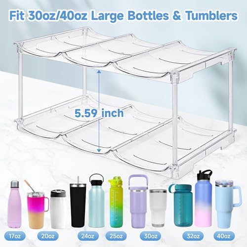spospo Stackable Water Bottle Organizer for Stanley 40 oz Tumbler - Image 2