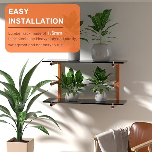 6 Pack Lumber Storage Rack, 9 Level Lumber Rack Wall-Mounted, 1980 lb - Image 3