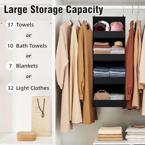 GRANNY SAYS 4-Shelf Hanging Organizer, Wall Mount, Fabric, 1-Pack - Image 6
