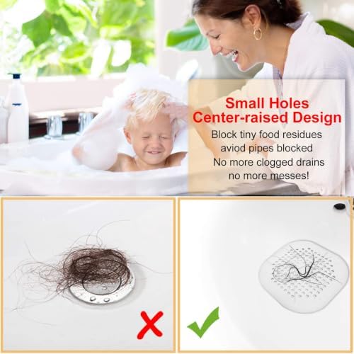 Bovinde Hair Drain Catcher,Square Cover for Shower 2 Pack (Sliver Grey) - Image 3